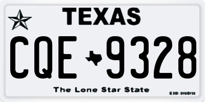 TX license plate CQE9328