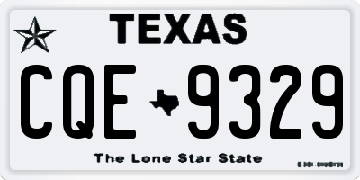 TX license plate CQE9329