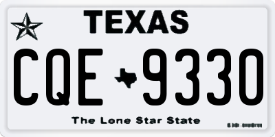 TX license plate CQE9330
