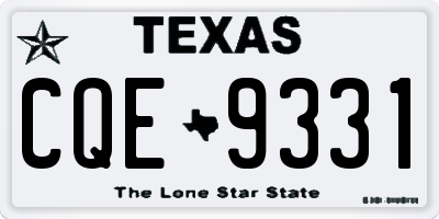 TX license plate CQE9331