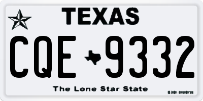 TX license plate CQE9332