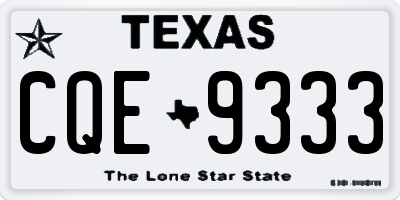 TX license plate CQE9333