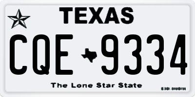 TX license plate CQE9334