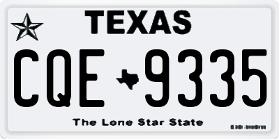 TX license plate CQE9335