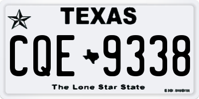 TX license plate CQE9338
