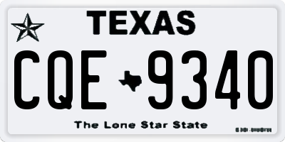 TX license plate CQE9340