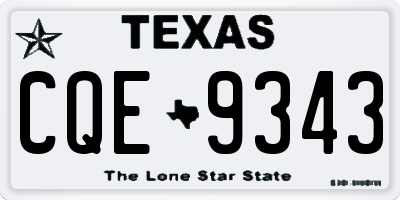 TX license plate CQE9343