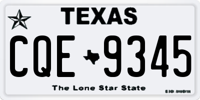 TX license plate CQE9345