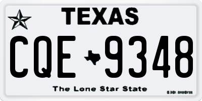 TX license plate CQE9348