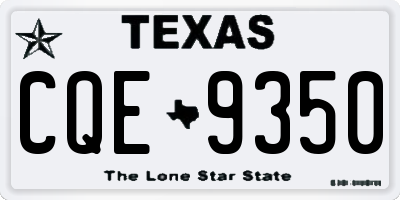 TX license plate CQE9350