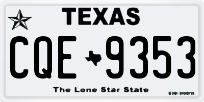 TX license plate CQE9353