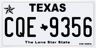 TX license plate CQE9356