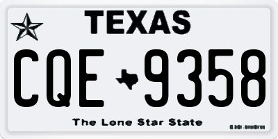 TX license plate CQE9358