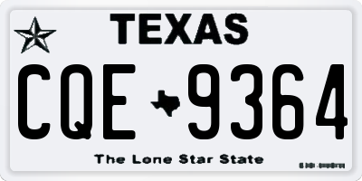 TX license plate CQE9364