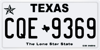 TX license plate CQE9369