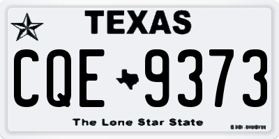 TX license plate CQE9373