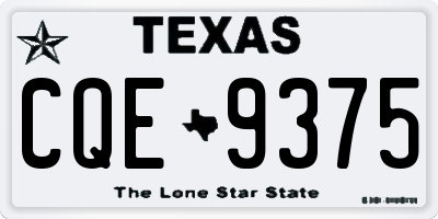 TX license plate CQE9375