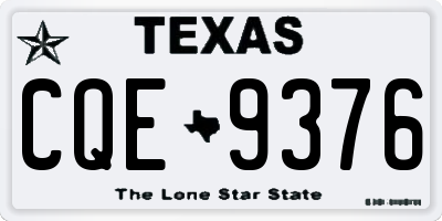 TX license plate CQE9376