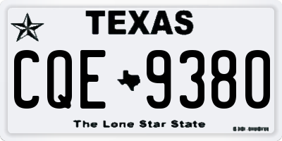 TX license plate CQE9380