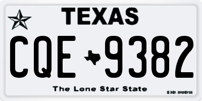 TX license plate CQE9382