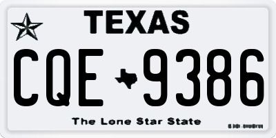 TX license plate CQE9386
