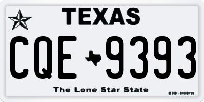 TX license plate CQE9393