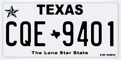 TX license plate CQE9401
