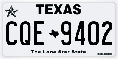 TX license plate CQE9402