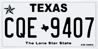 TX license plate CQE9407