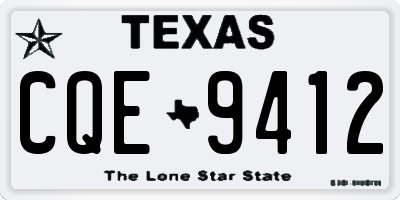 TX license plate CQE9412