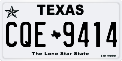 TX license plate CQE9414