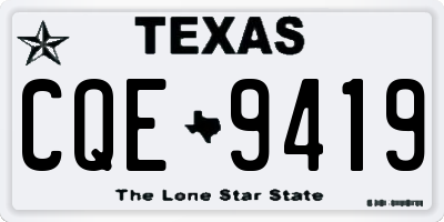 TX license plate CQE9419