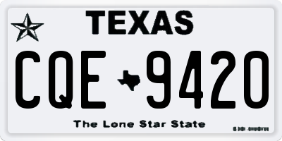 TX license plate CQE9420