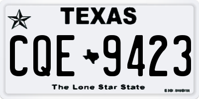 TX license plate CQE9423