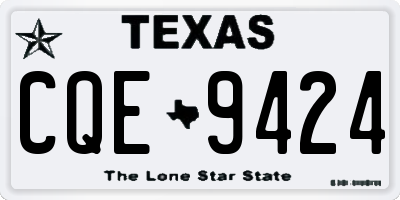 TX license plate CQE9424