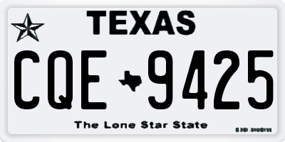 TX license plate CQE9425