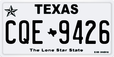 TX license plate CQE9426