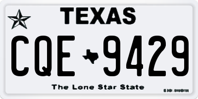 TX license plate CQE9429