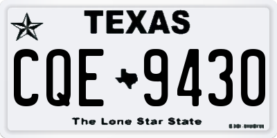 TX license plate CQE9430
