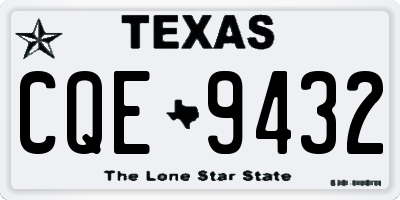 TX license plate CQE9432