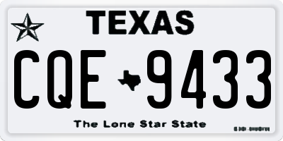 TX license plate CQE9433