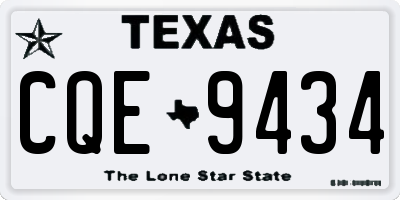TX license plate CQE9434