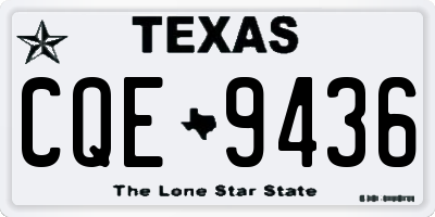TX license plate CQE9436