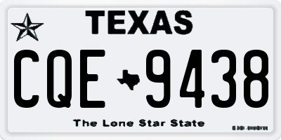 TX license plate CQE9438