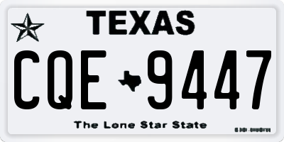 TX license plate CQE9447