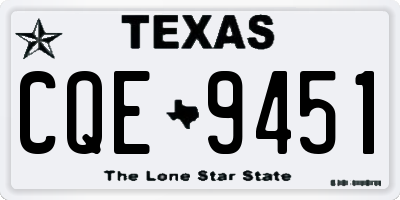 TX license plate CQE9451