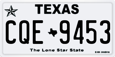 TX license plate CQE9453