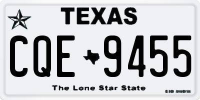TX license plate CQE9455