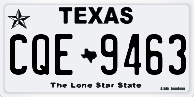 TX license plate CQE9463