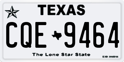 TX license plate CQE9464